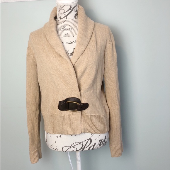 Lauren Ralph Lauren Sweaters - Lauren Ralph Lauren cardigan faux leather medium